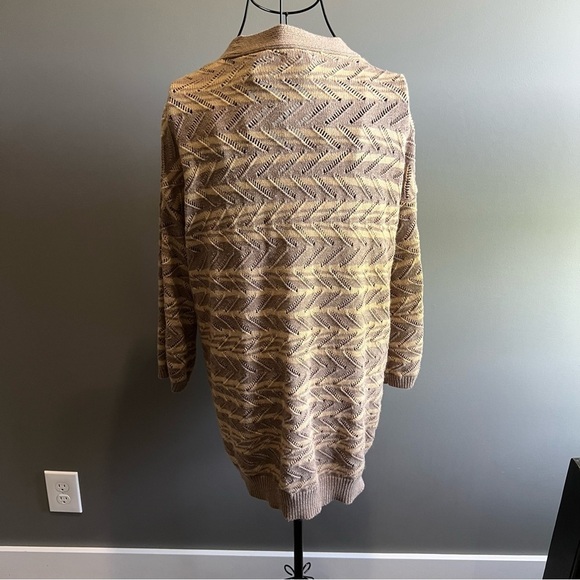World Market Tan Cream Textured Cardigan Sweater - Picture 5 of 10